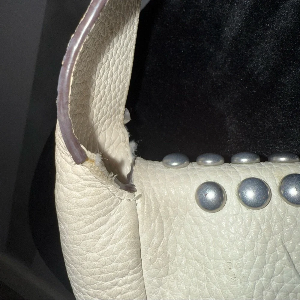 Coach Purse Studded White Leather Crossbody Bag Vintage‎ Y2K Biker Chic